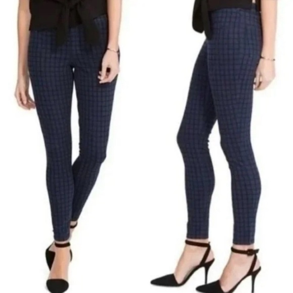 SPANX Pants - SPANX Dark Blue Windowpane Leggings